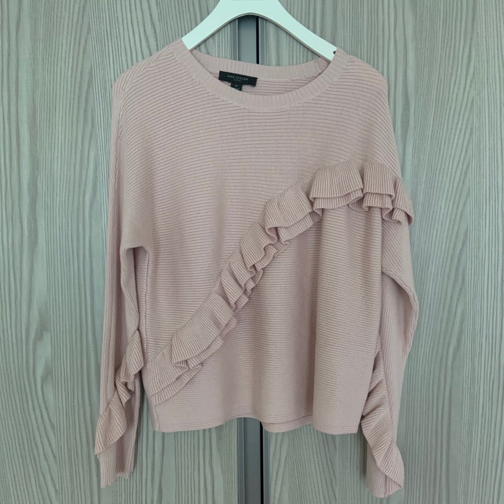 Ann taylor Ribbed Ruffle Sweater - Picture 4 of 8